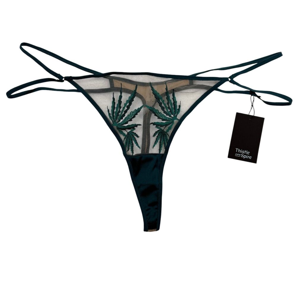 Thistle and Spire Brooklyn Haze Thong Plus Size 3X Emerald Green Butterscotch